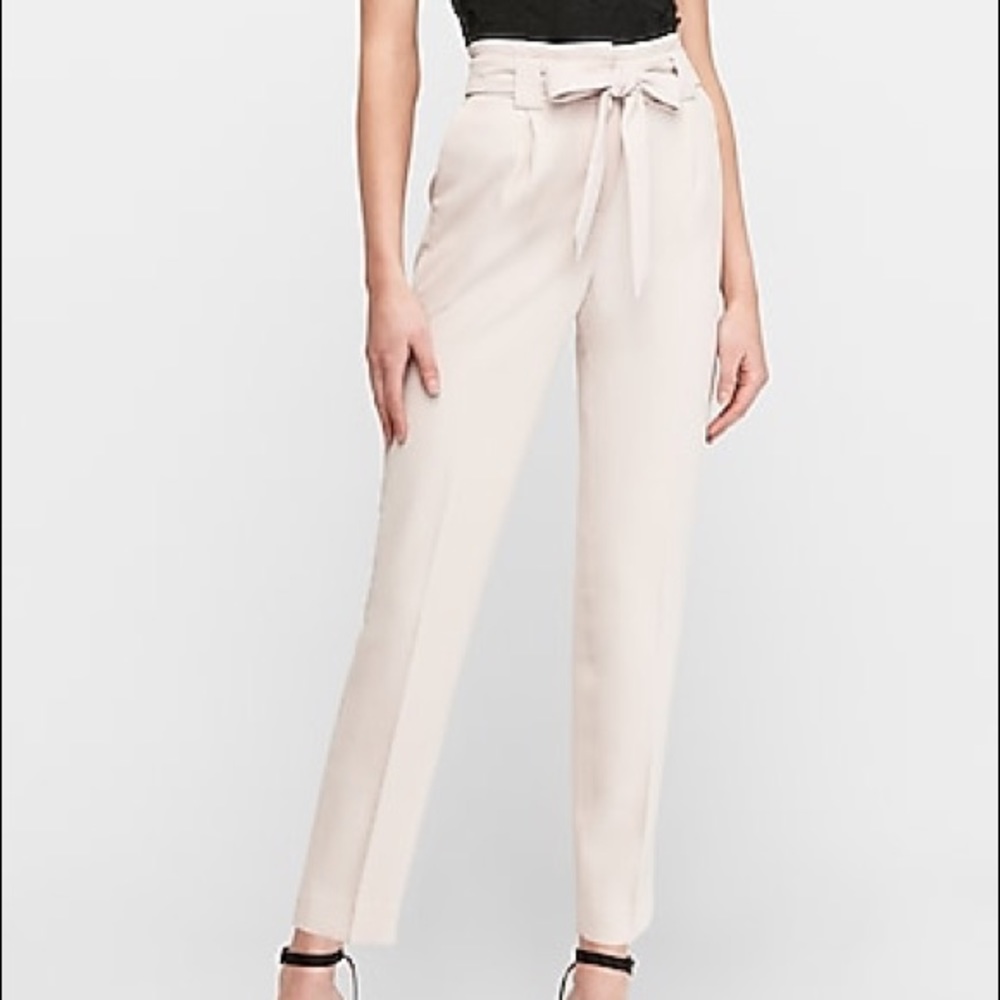 blush paper bag dress pants